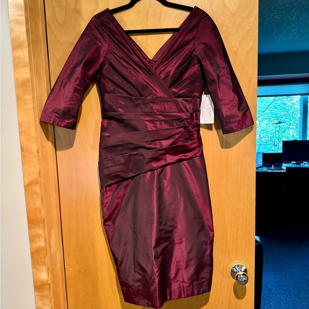 Siri Fairmont bordeaux silk taffeta dress